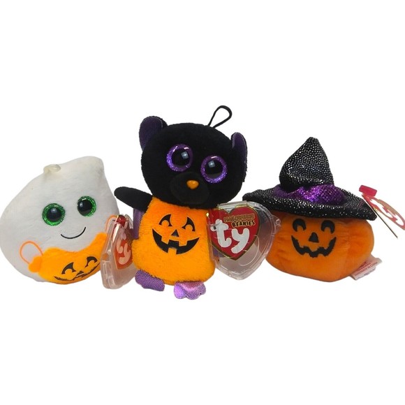 Ty Beanie Baby Halloween Halloweenies  BATTY-SCREAM-TREATSIE  Retired Mint Tags - Picture 1 of 7